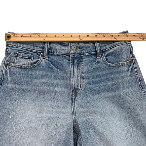 Old Navy Women's Distressed Mid-Rise Boyfriend Raw Hem Jeans Size‎ 6 - Picture 6 of 9